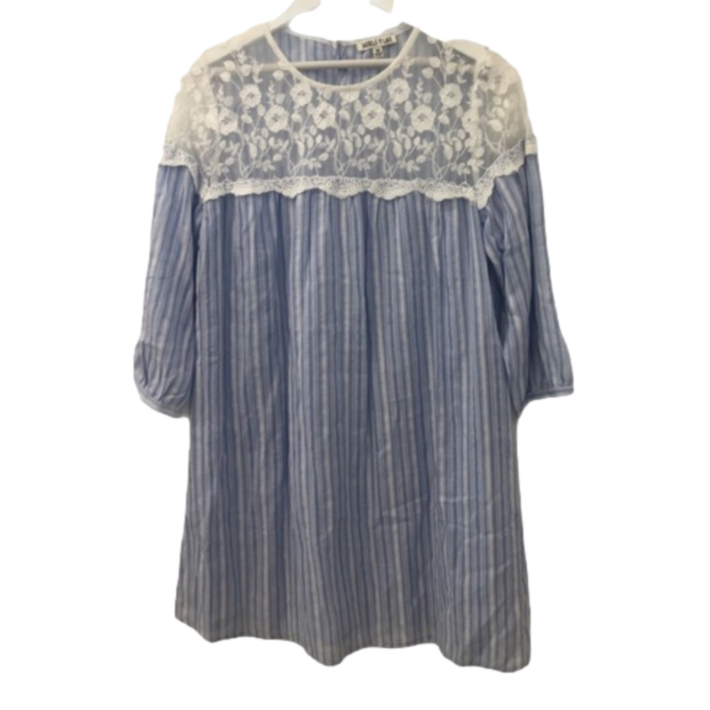 NORDSTROM tassels n lace stripe lace dress